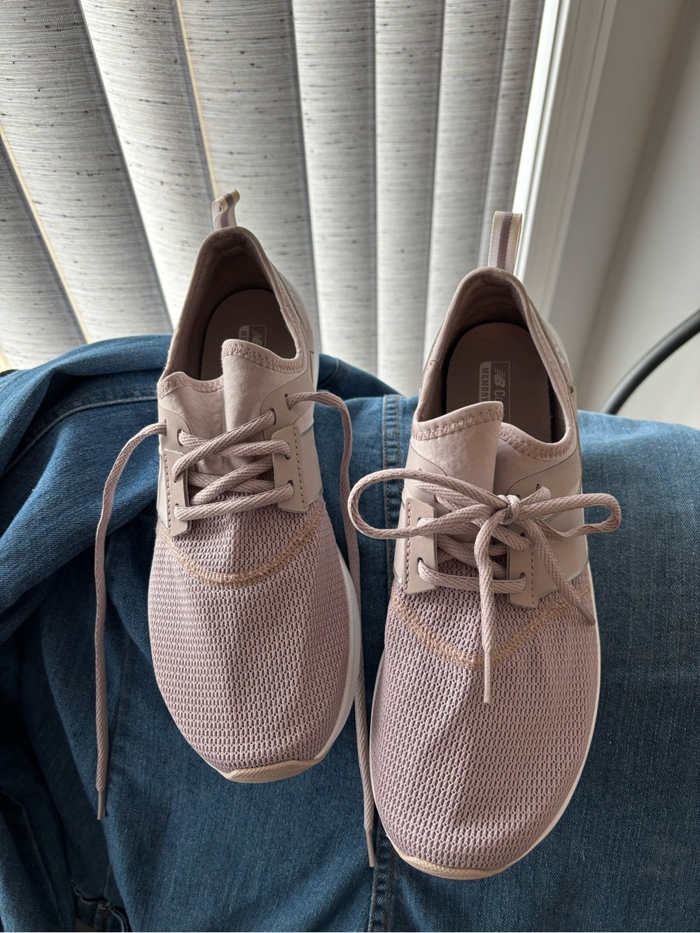 New Balance Women's Lilac Knit Lace-Up Sneakers